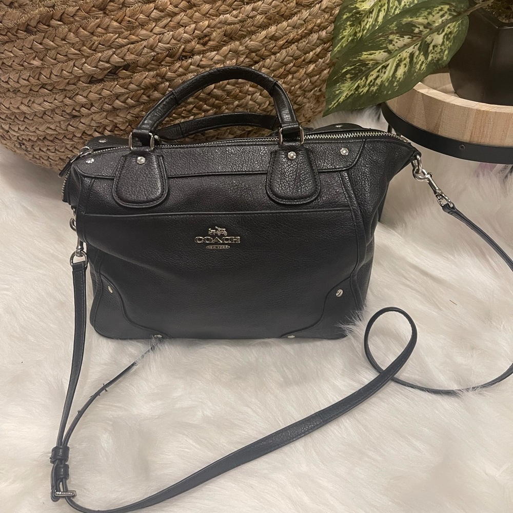 Black Leather Coach Purse - Picture 2 of 14